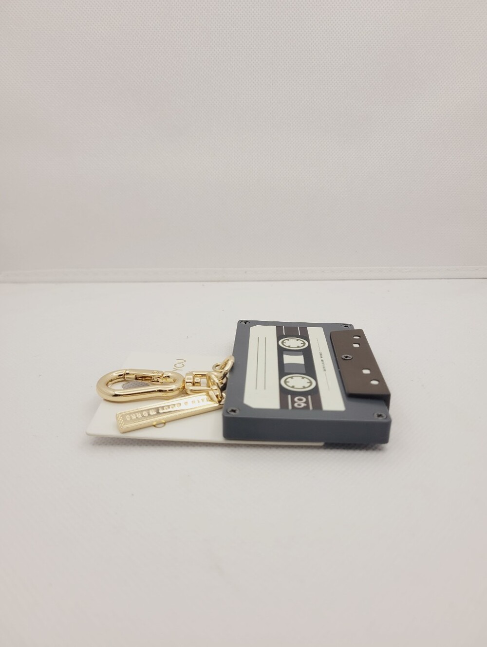 BBW Charmed By You Cassette Tape Bag Charm Goldtone Keychain Logo Tag New OOS - Picture 7 of 8
